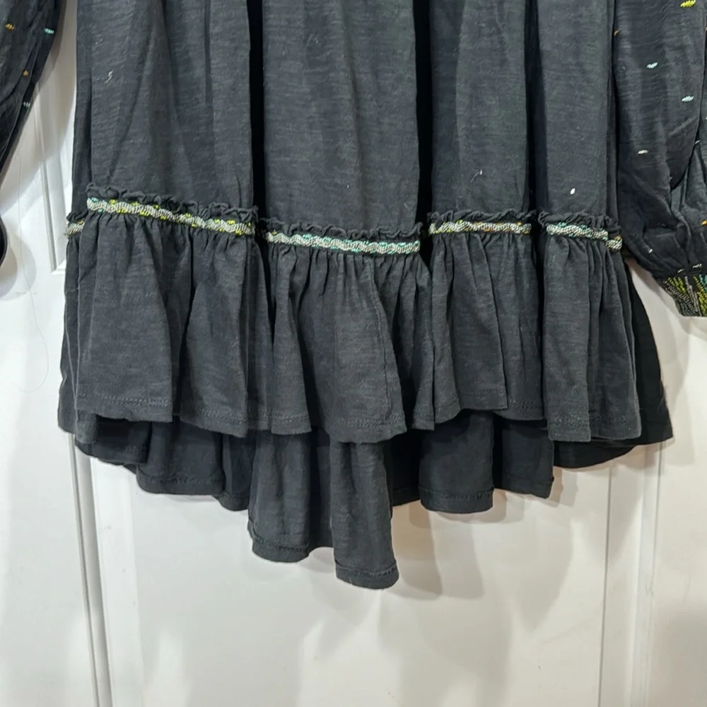 FREE PEOPLE MUCH LOVE EMBROIDERED COTTON TUNIC TOP - Picture 8 of 11